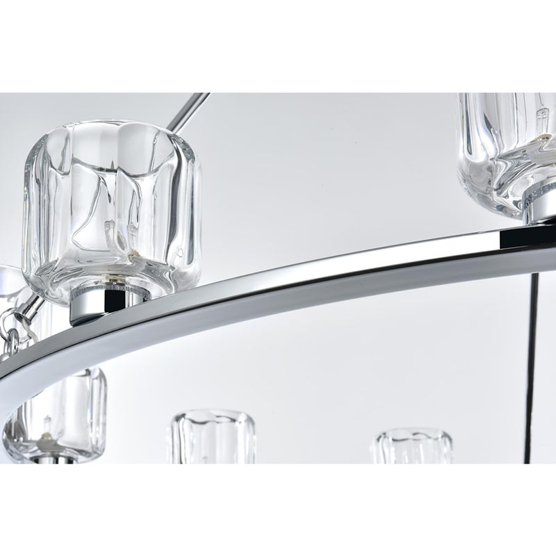 Elegant Lighting Cadence 12 Light 48" Chandelier, Chrome/Clear/Clear