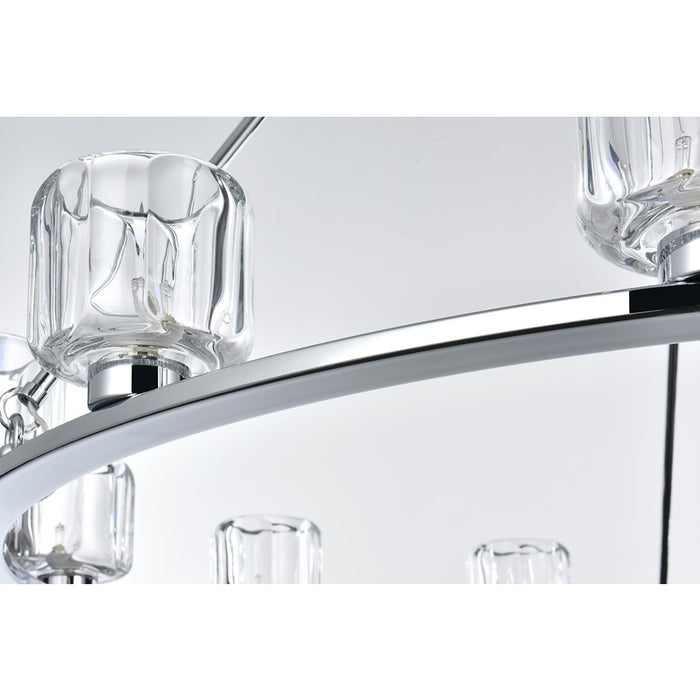 Elegant Lighting Cadence 12 Light 48" Chandelier, Chrome/Clear/Clear