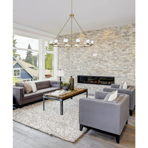 Elegant Lighting Cadence 12Lt 48" Chandelier, Satin Gold/Clear/Clear