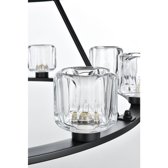 Elegant Lighting Cadence 15 Light 36" Chandelier, Black/Clear/Clear