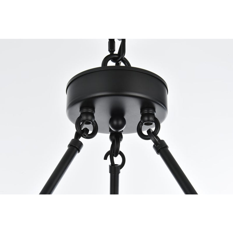 Elegant Lighting Cadence 15 Light 36" Chandelier, Black/Clear/Clear