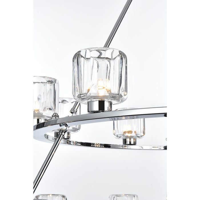 Elegant Lighting Cadence 15 Light 36" Chandelier, Chrome/Clear/Clear