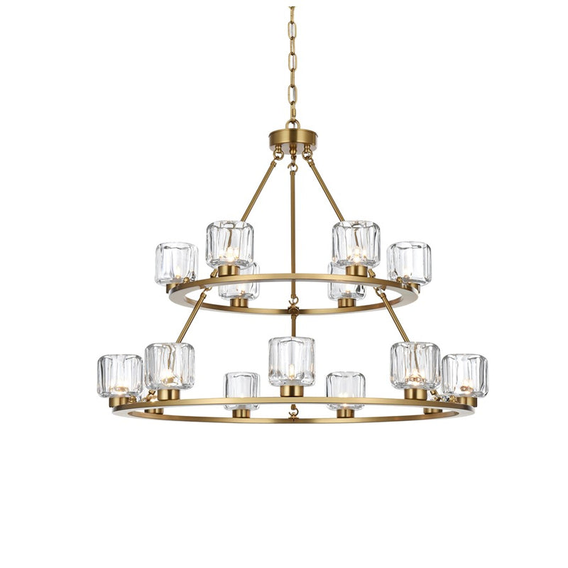 Elegant Lighting Cadence 15Lt 36" Chandelier, Gold/Clear/Clear