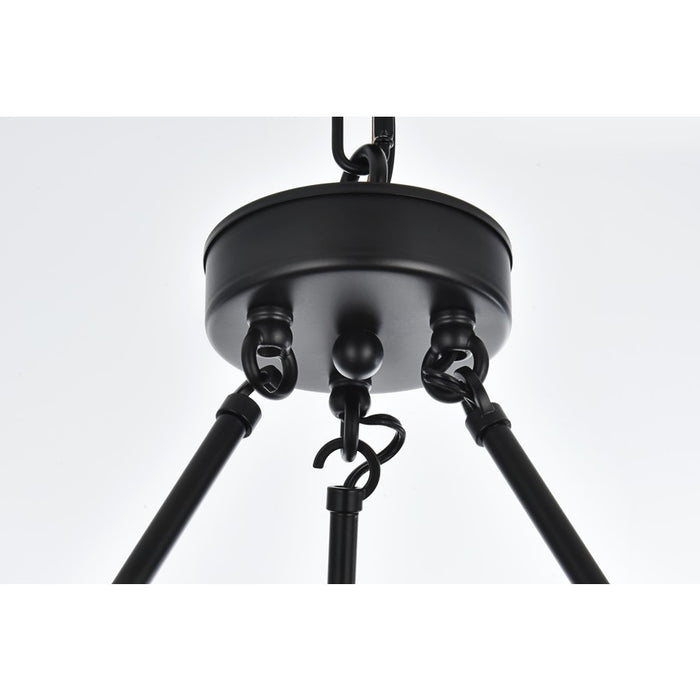 Elegant Lighting Cadence 21 Light 48" Chandelier, Black/Clear/Clear