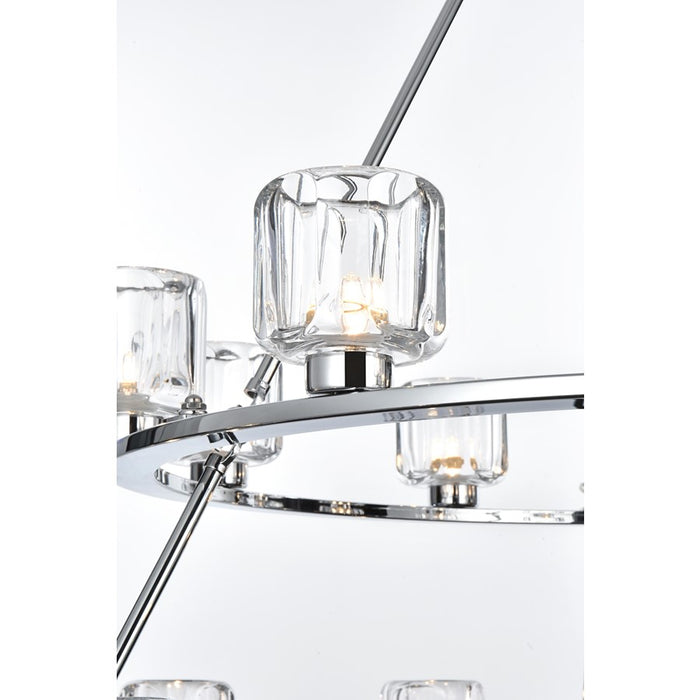 Elegant Lighting Cadence 21 Light 48" Chandelier, Chrome/Clear/Clear