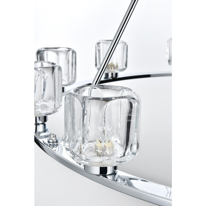 Elegant Lighting Cadence 21 Light 48" Chandelier, Chrome/Clear/Clear