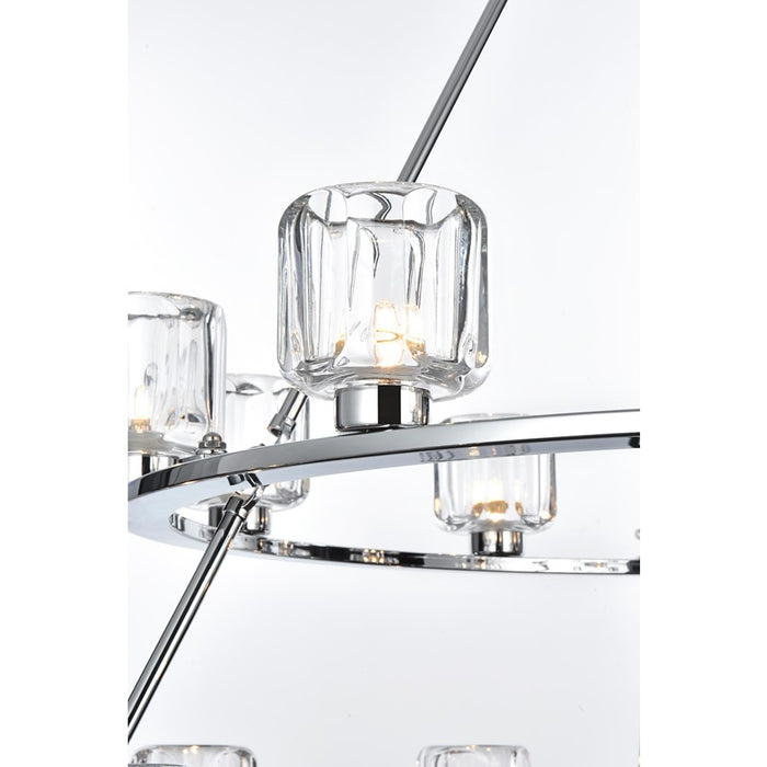Elegant Lighting Cadence 27 Light 48" Chandelier, Chrome/Clear/Clear