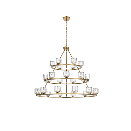 Elegant Lighting Cadence 27Lt 48" Chandelier, Gold/Clear/Clear - 5100L348SG
