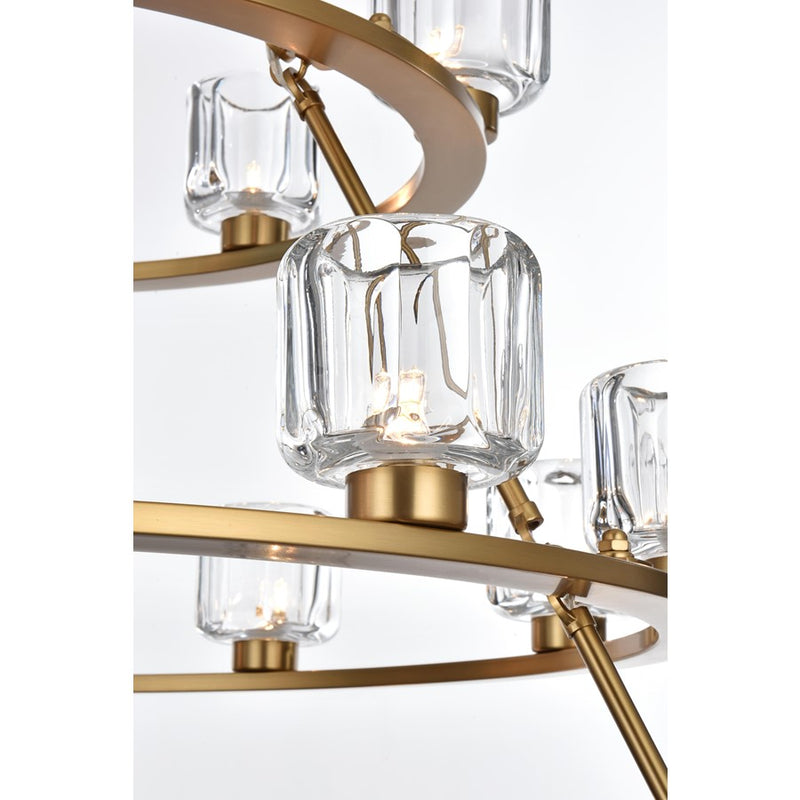 Elegant Lighting Cadence 27Lt 48" Chandelier, Gold/Clear/Clear