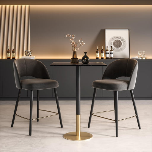 Elegant Decor Ronan 28" Pub Table, Black/Gold, Black and Gold