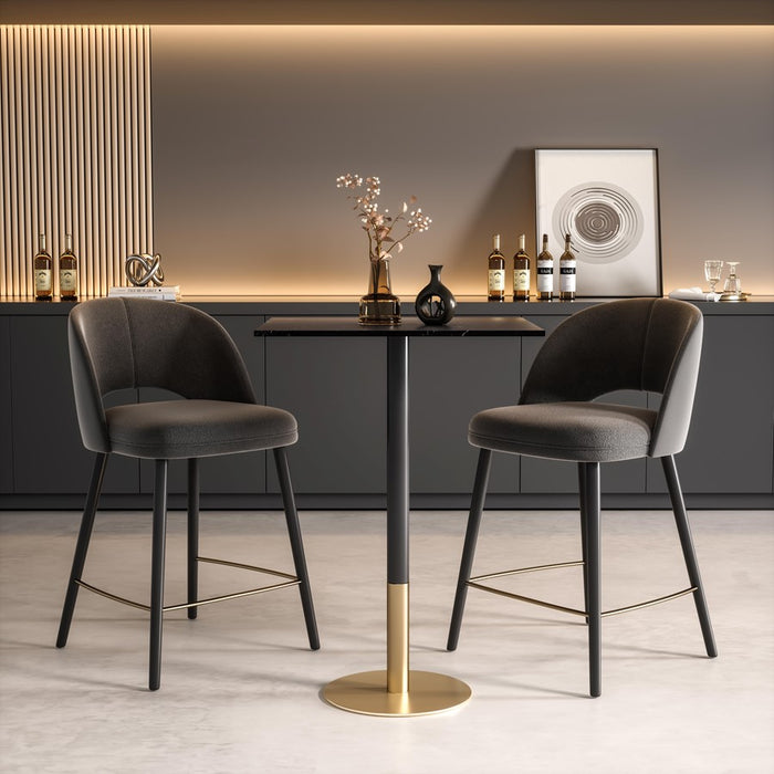 Elegant Decor Ronan 28" Pub Table, Black/Gold, Black and Gold