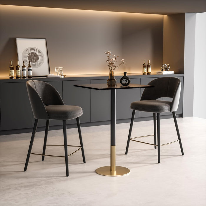 Elegant Decor Ronan 28" Pub Table, Black/Gold, Black and Gold