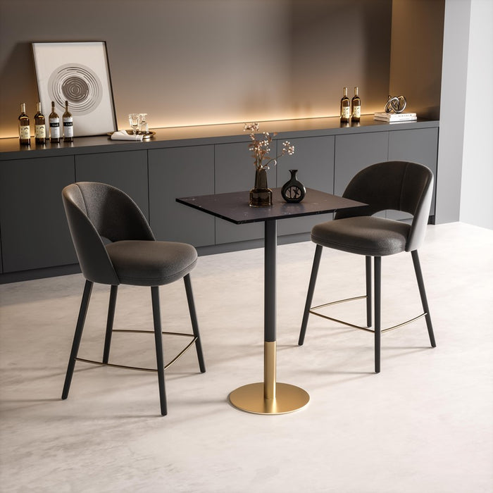 Elegant Decor Ronan 28" Pub Table, Black/Gold, Black and Gold