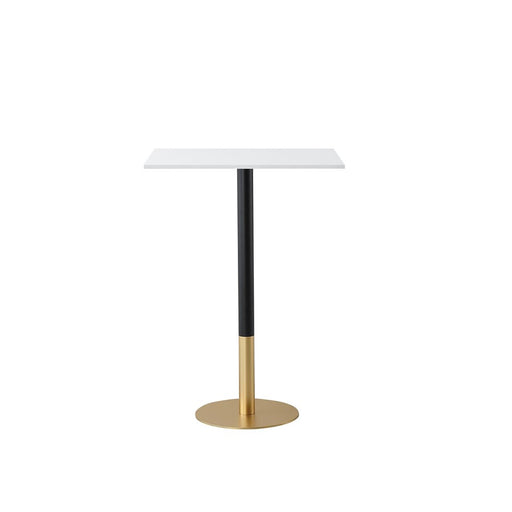 Elegant Decor Ronan 28" Pub Table, White/Gold, White and Gold - AF11R2428WH