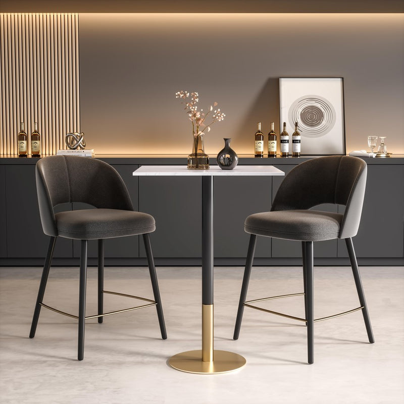 Elegant Decor Ronan 28" Pub Table, White/Gold, White and Gold