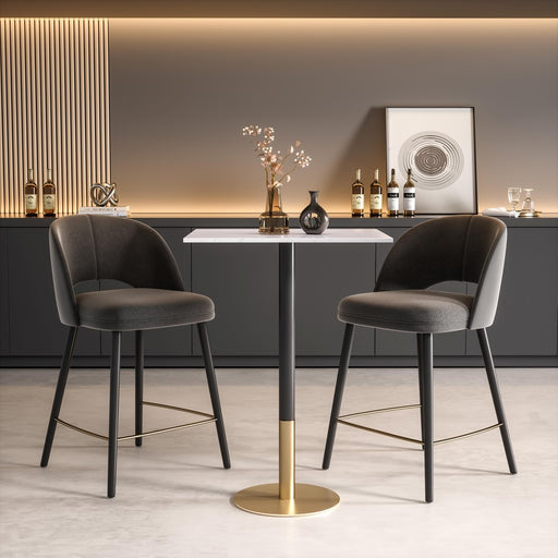 Elegant Decor Ronan 28" Pub Table, White/Gold, White and Gold