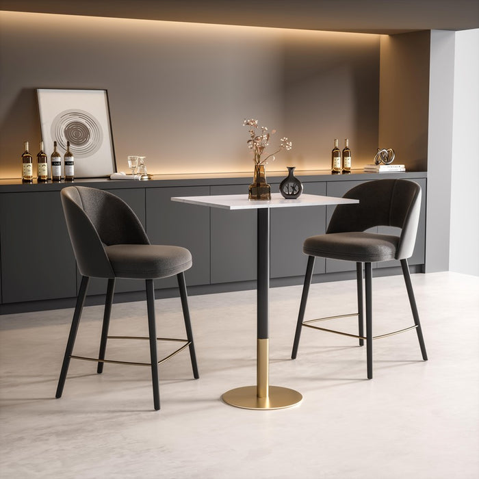 Elegant Decor Ronan 28" Pub Table, White/Gold, White and Gold