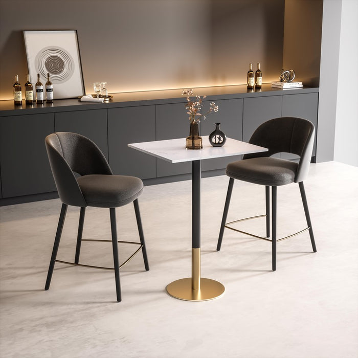 Elegant Decor Ronan 28" Pub Table, White/Gold, White and Gold