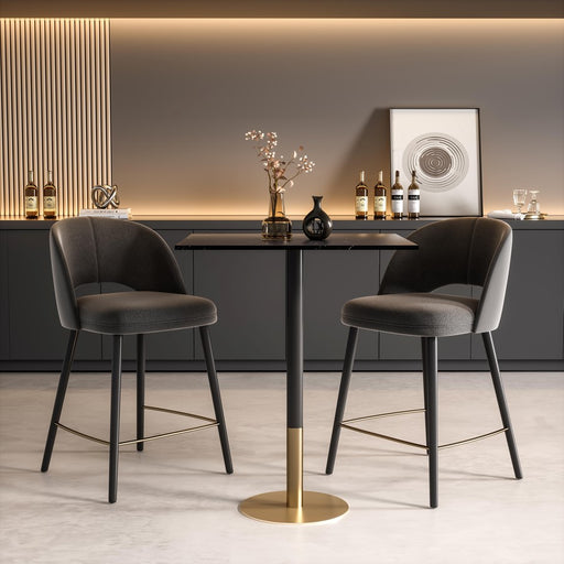 Elegant Decor Ronan 31.5" Pub Table, Black/Gold, Black and Gold