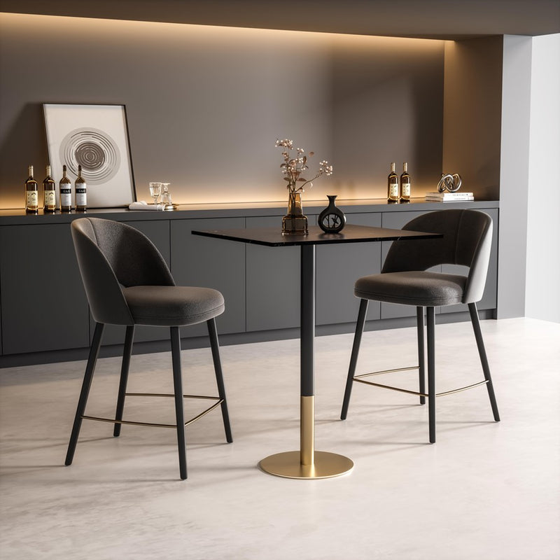 Elegant Decor Ronan 31.5" Pub Table, Black/Gold, Black and Gold