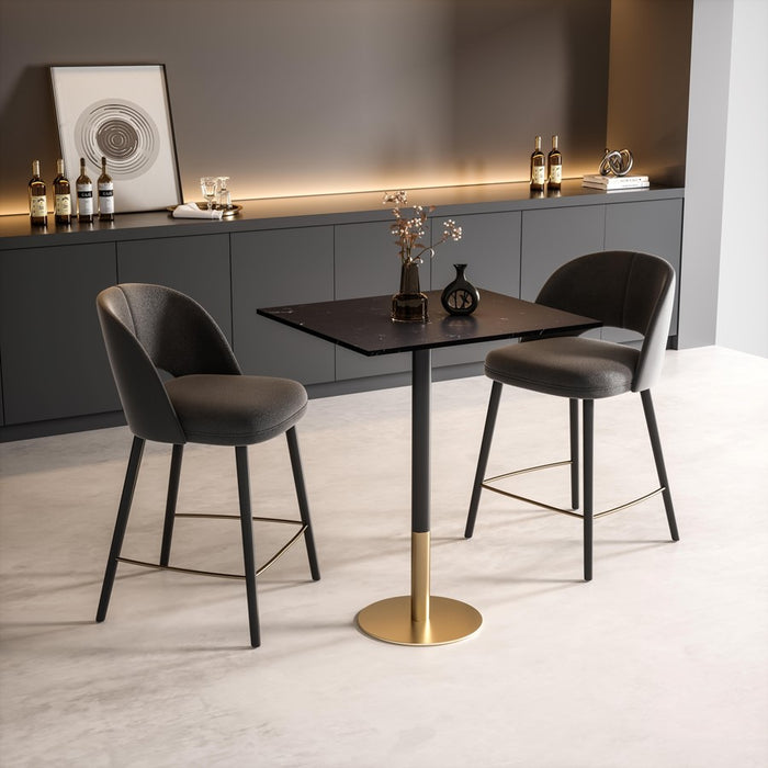 Elegant Decor Ronan 31.5" Pub Table, Black/Gold, Black and Gold