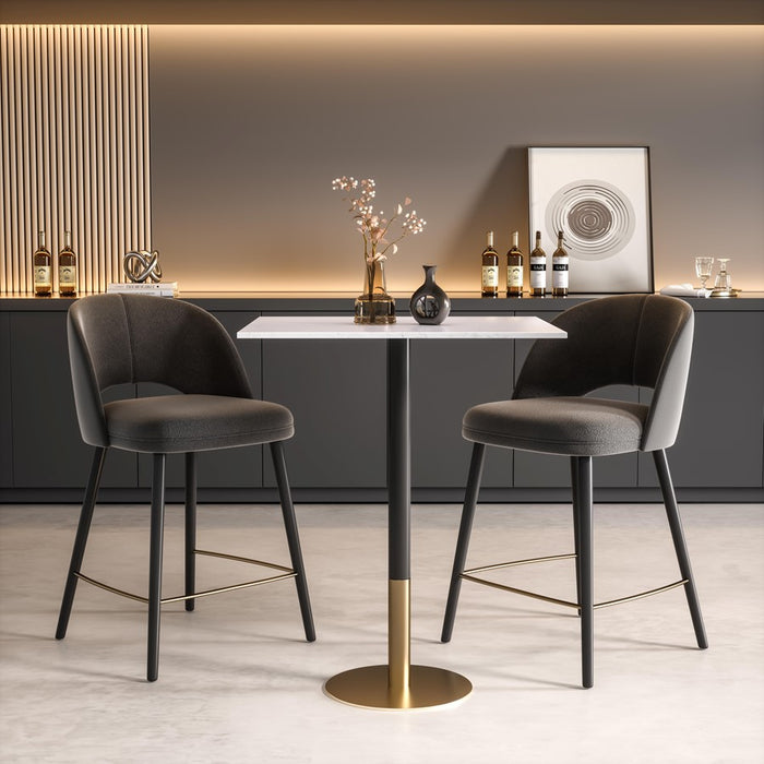 Elegant Decor Ronan 31.5" Pub Table, White/Gold, White and Gold