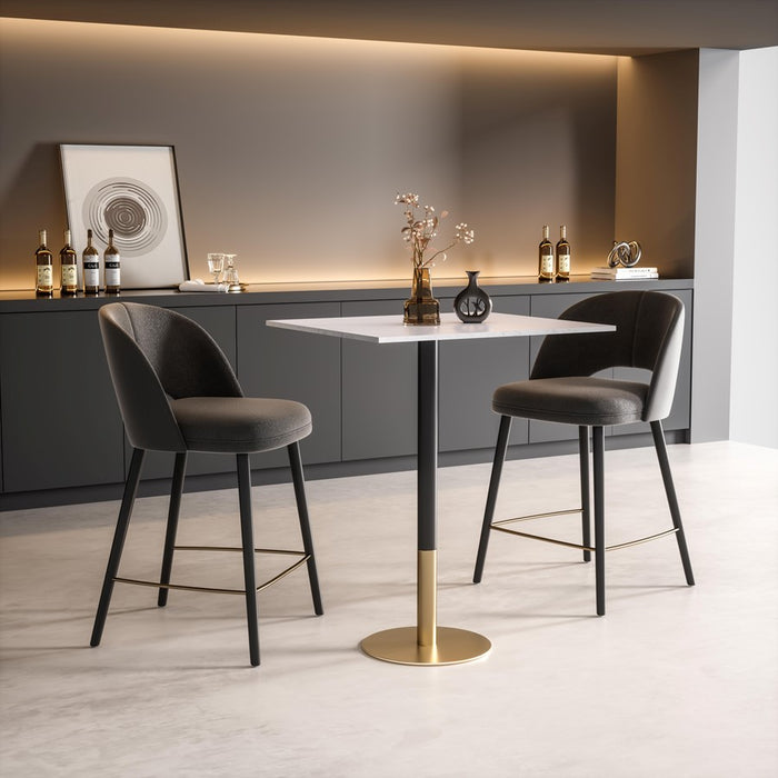 Elegant Decor Ronan 31.5" Pub Table, White/Gold, White and Gold