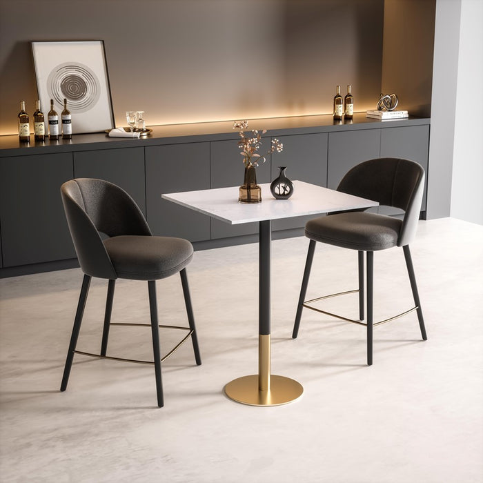 Elegant Decor Ronan 31.5" Pub Table, White/Gold, White and Gold