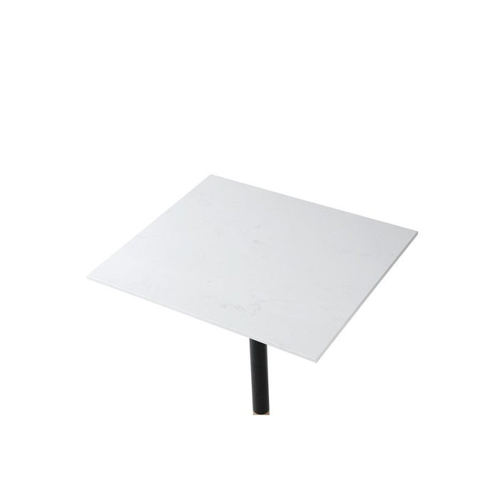 Elegant Decor Ronan 31.5" Pub Table, White/Gold, White and Gold