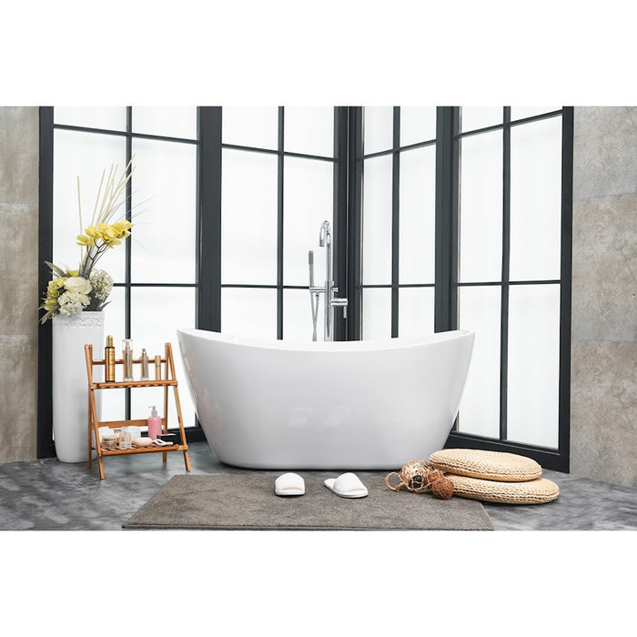 Elegant Kitchen/Bath Ines 54" Bathtub, Glossy White