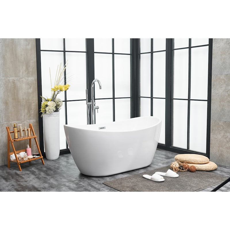 Elegant Kitchen/Bath Ines 54" Bathtub, Glossy White