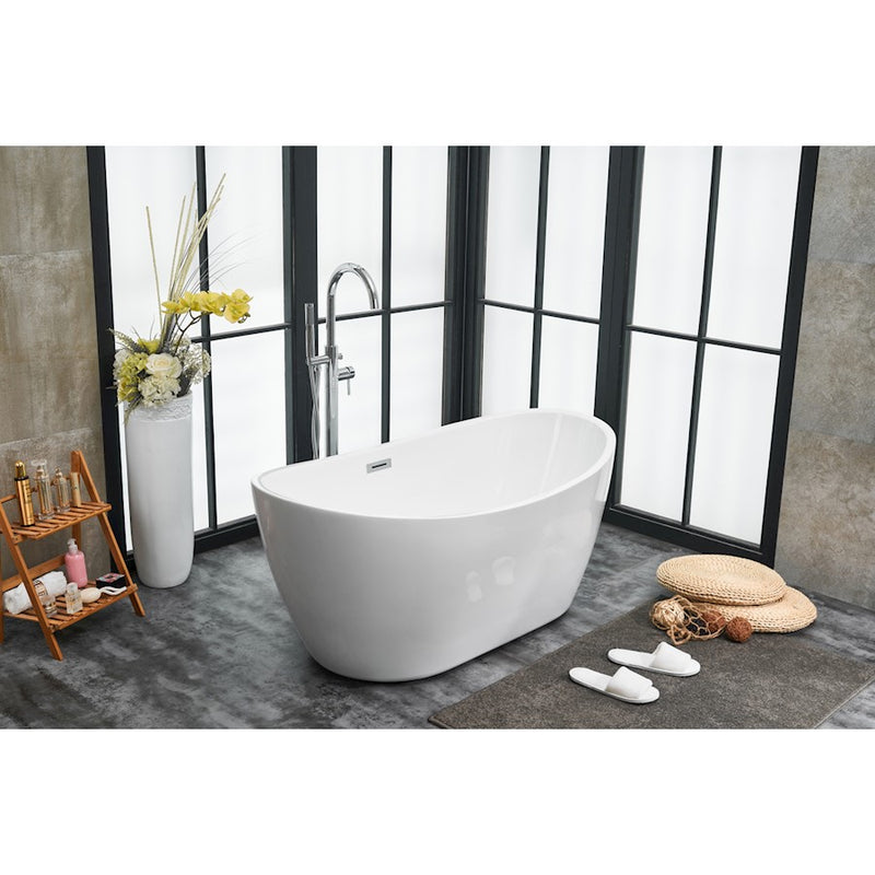 Elegant Kitchen/Bath Ines 54" Bathtub, Glossy White