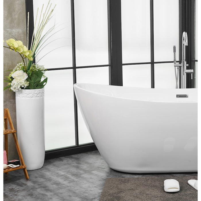 Elegant Kitchen/Bath Ines 72" Bathtub, Glossy White