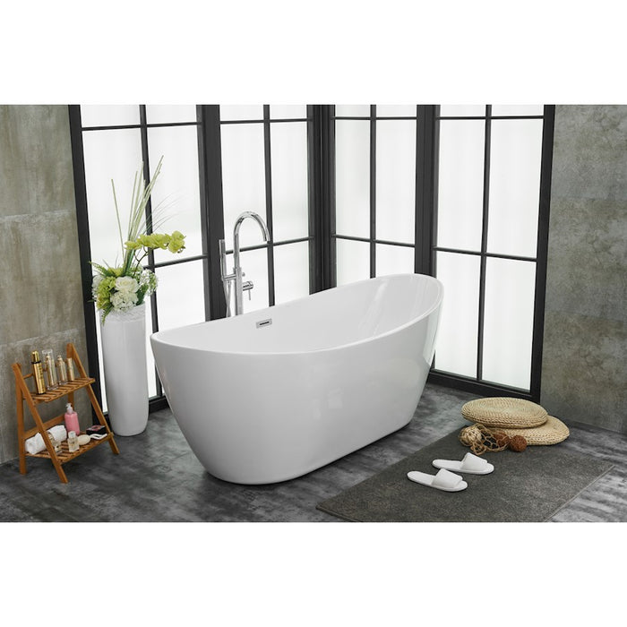 Elegant Kitchen/Bath Ines 72" Bathtub, Glossy White