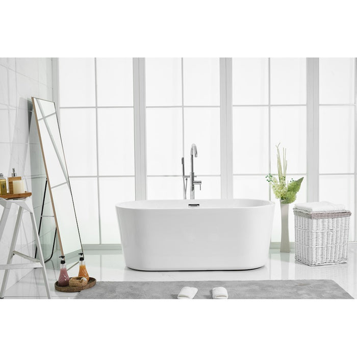 Elegant Kitchen/Bath Odette 59" Bathtub, Glossy White