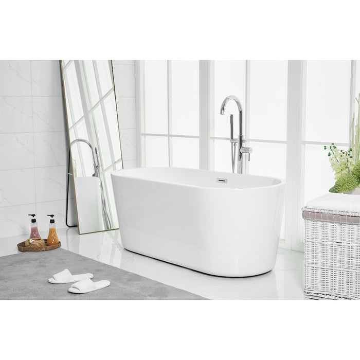 Elegant Kitchen/Bath Odette 59" Bathtub, Glossy White