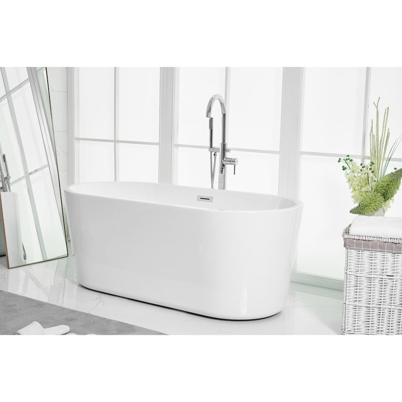 Elegant Kitchen/Bath Odette 59" Bathtub, Glossy White