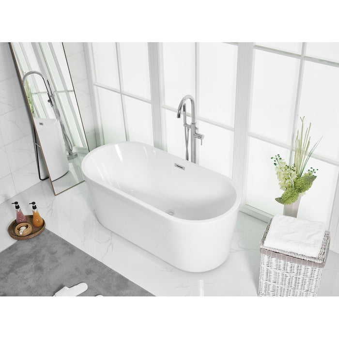 Elegant Kitchen/Bath Odette 59" Bathtub, Glossy White
