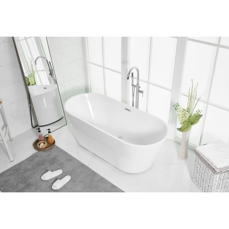 Elegant Kitchen/Bath Odette 65" Bathtub, Glossy White