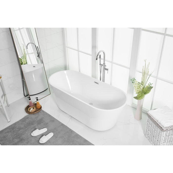 Elegant Kitchen/Bath Odette 65" Bathtub, Glossy White
