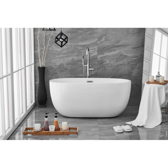 Elegant Kitchen/Bath Allegra 54" Bathtub, Glossy White