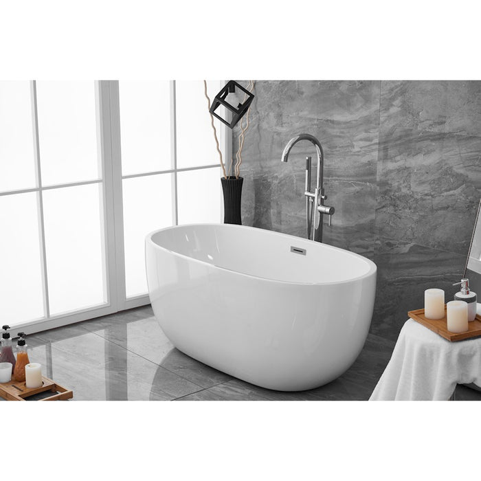 Elegant Kitchen/Bath Allegra 54" Bathtub, Glossy White