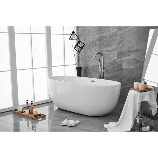 Elegant Kitchen/Bath Allegra 67" Bathtub, Glossy White