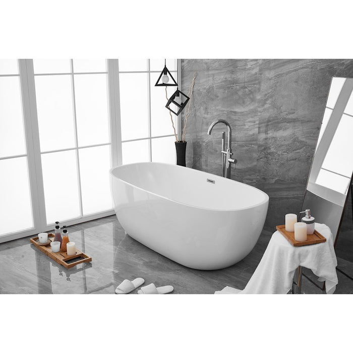 Elegant Kitchen/Bath Allegra 70" Bathtub, Glossy White