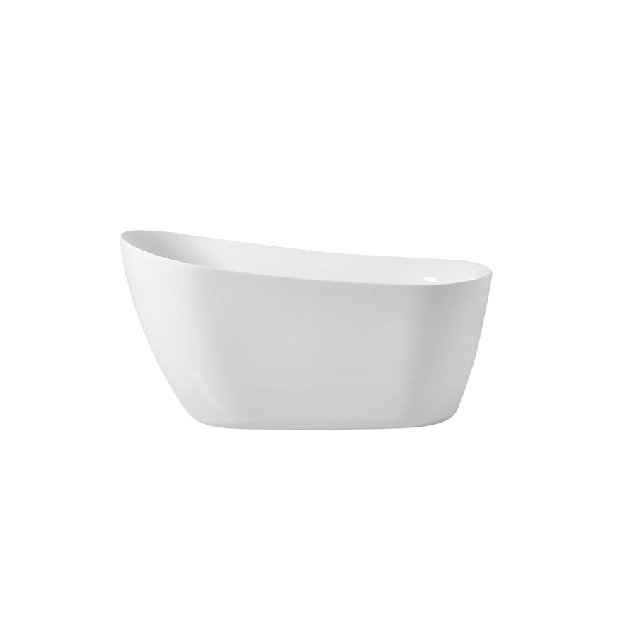 Elegant Kitchen/Bath Chantal 54" Bathtub, Glossy White