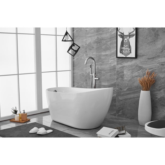 Elegant Kitchen/Bath Chantal 54" Bathtub, Glossy White