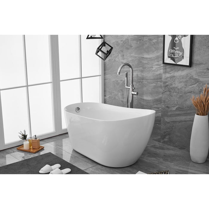 Elegant Kitchen/Bath Chantal 54" Bathtub, Glossy White