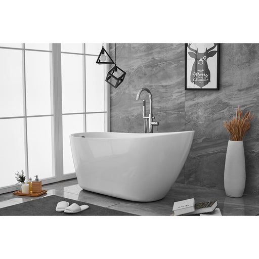 Elegant Kitchen/Bath Chantal 59" Bathtub, Glossy White