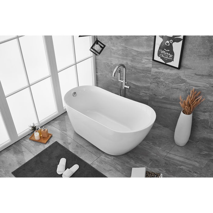 Elegant Kitchen/Bath Chantal 59" Bathtub, Glossy White
