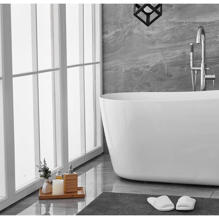 Elegant Kitchen/Bath Chantal 59" Bathtub, Glossy White